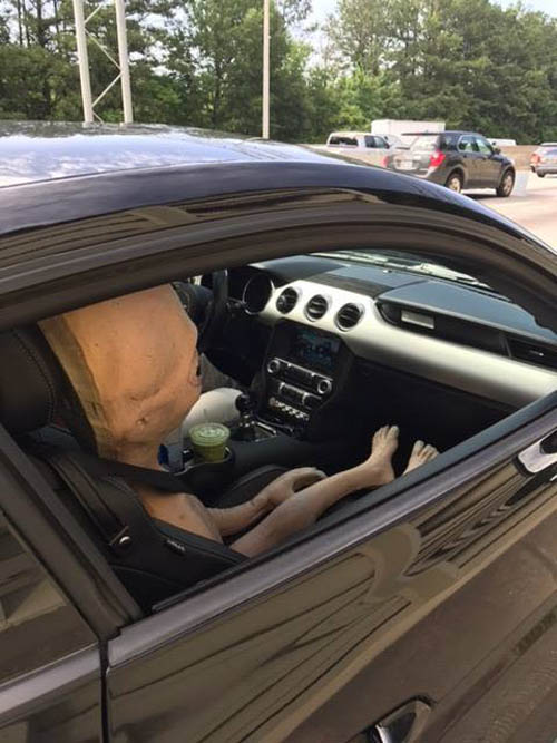 пассажир инопланетянин в машине