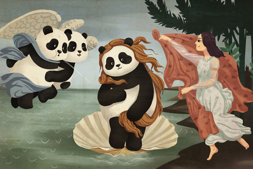панды на известных картинах
