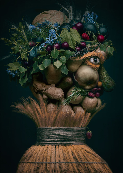 портреты из овощей и фруктов