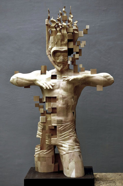пикселизованные скульптуры