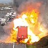 грузовик загорелся на трассе