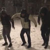 танцевальная репетиция в снегу