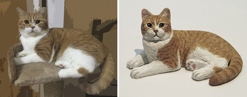 миниатюрные скульптуры кошек