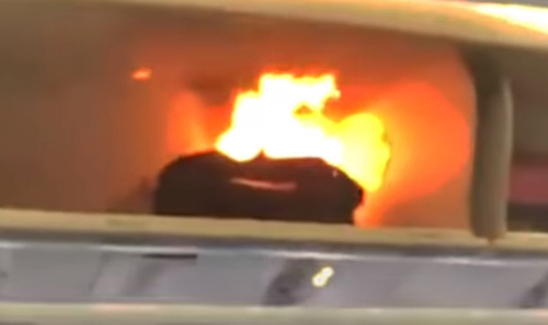 ручная кладь загорелась в самолёте