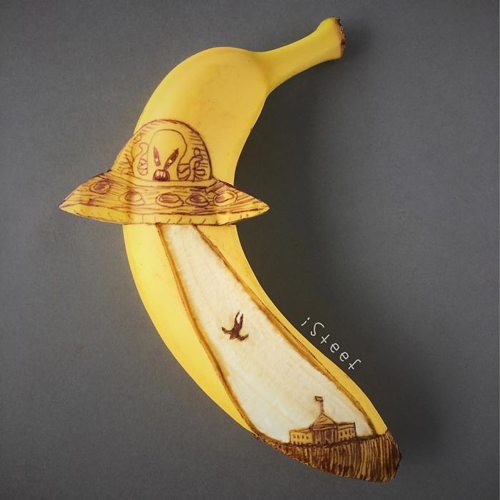 рисование на бананах