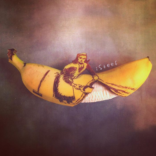 рисование на бананах