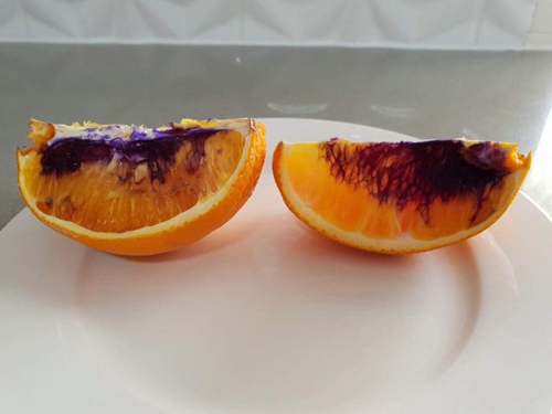 апельсины стали фиолетовыми