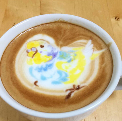 рисунки с птицами на кофе