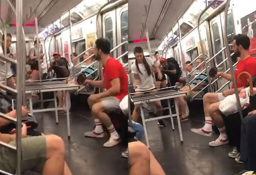 пинг-понг в вагоне метро