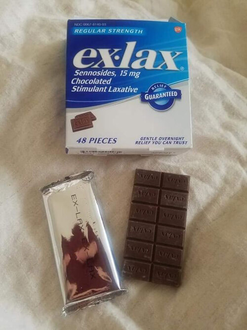 муж съел слабительный шоколад