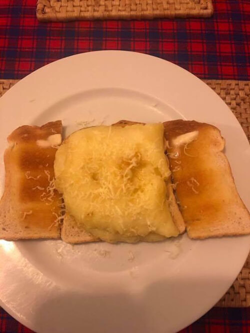 картофельное пюре на тостах