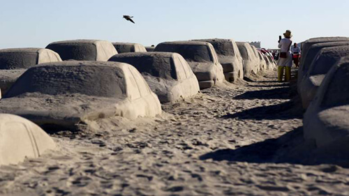 автомобильная пробка из песка
