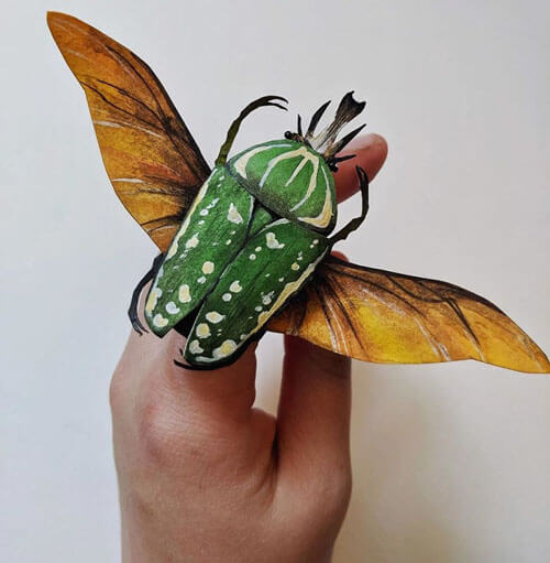 бабочки и жуки из бумаги