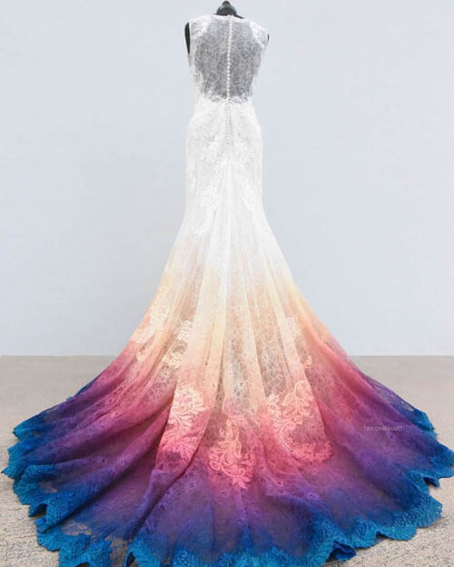 покраска свадебных платьев