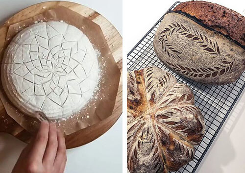 пекарь показал как украсить хлеб