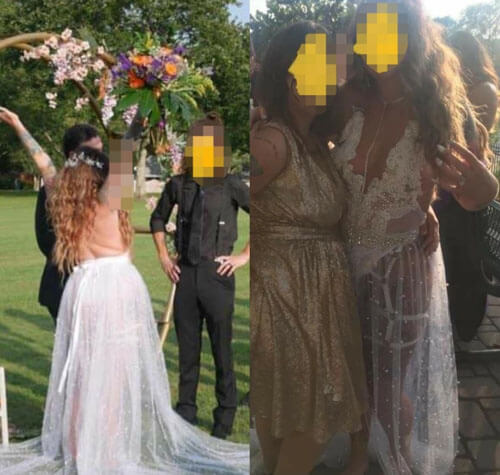 невеста в нескромном платье