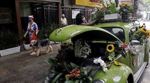 цветочный магазин в машине
