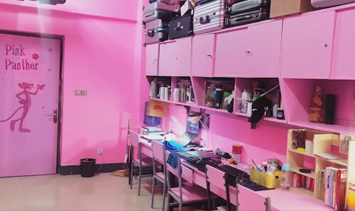 розовая комната в общежитии