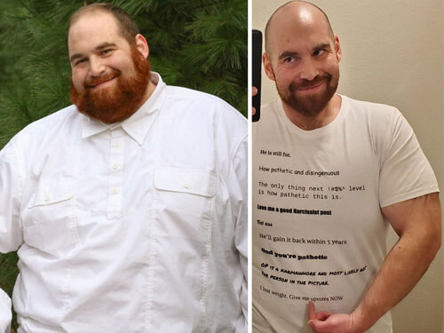 футболка похудевшего мужчины