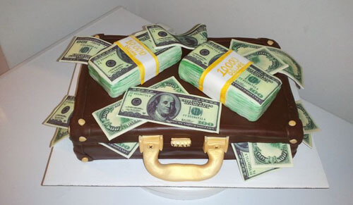 креативный торт с деньгами