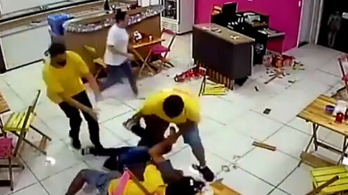 burglar beaten with a chair