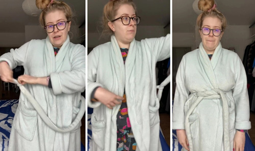 how to tie a belt on a robe