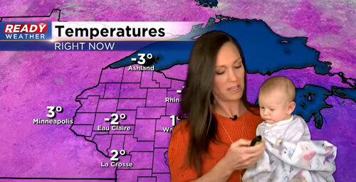 девочка с мамой в прогнозе погоды