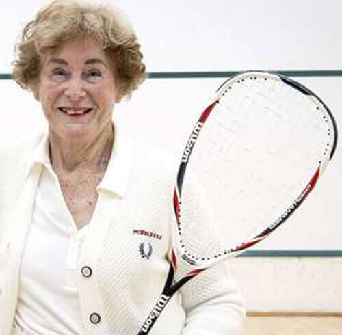 woman playing squash