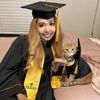 graduation ceremony with a cat 