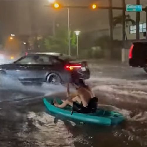 kayaking through the streets
