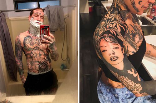 жена и муж с татуировками