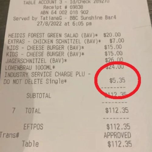 strange surcharge on the bill