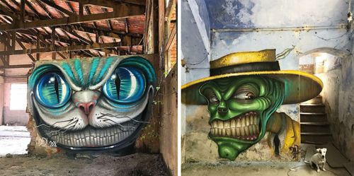 граффити в заброшенных зданиях