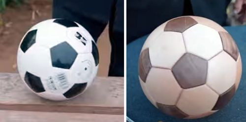 деревянный футбольный мяч
