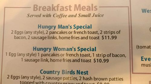 завтраки для мужчин и для женщин