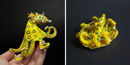 реалистичные скульптуры осьминогов