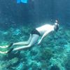 турист сфотографировался под водой