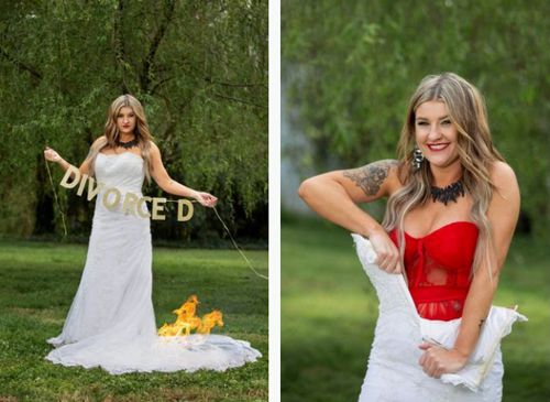 сожжённое свадебное платье