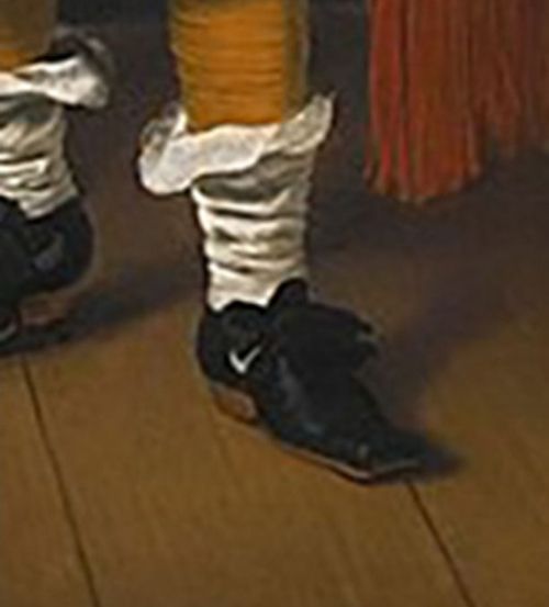 современная обувь на портрете