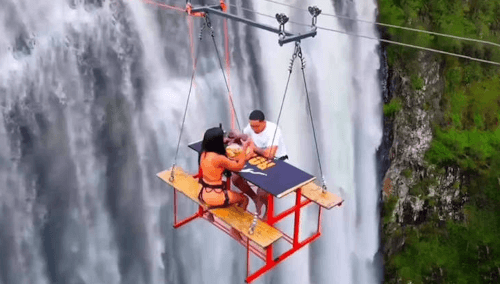 уникальный пикник над водопадом
