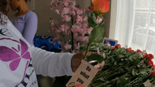 волонтёры дарят розы 