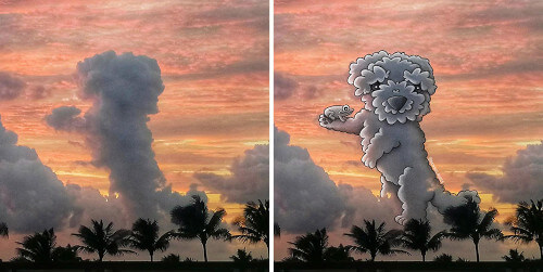 забавные иллюстрации с облаками