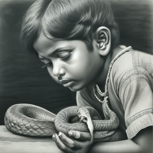мальчик съел мёртвую змею 