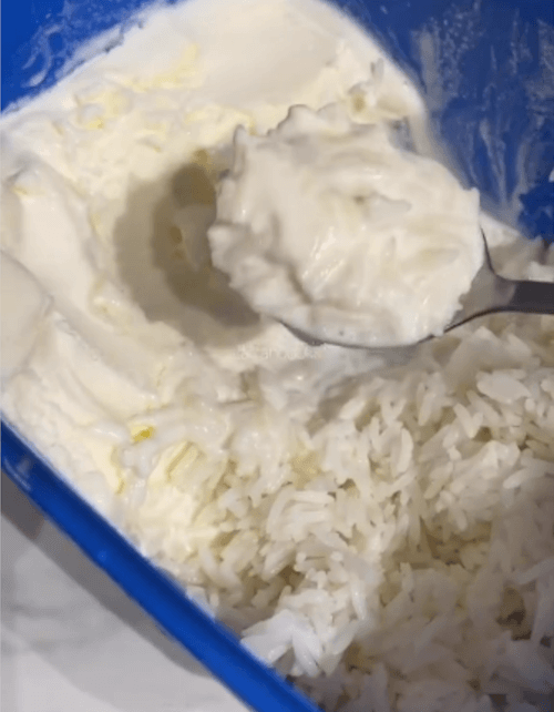 ванильное мороженое с рисом