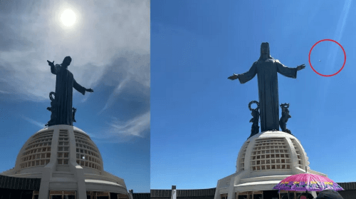 летающая тарелка появилась в небе