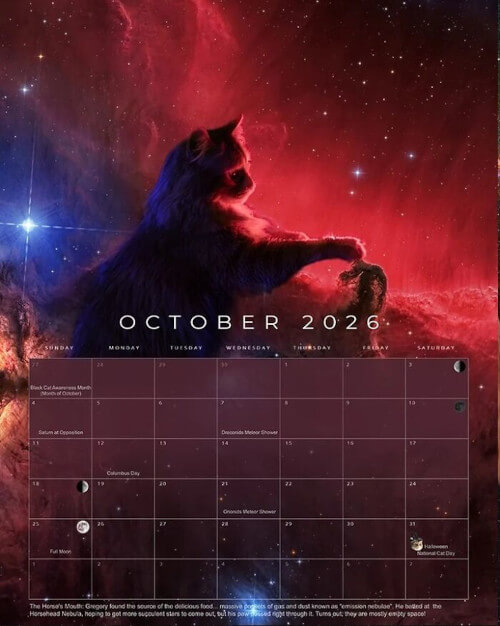 космический кошачий календарь