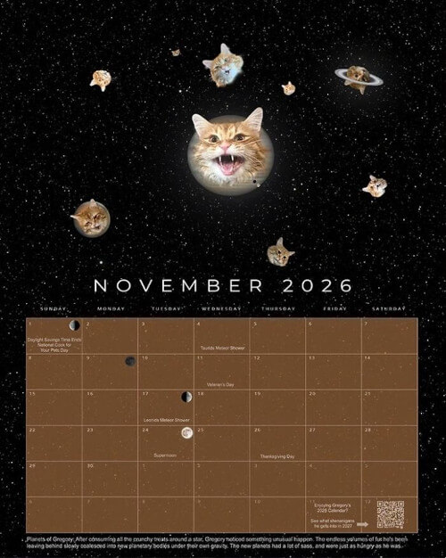 космический кошачий календарь
