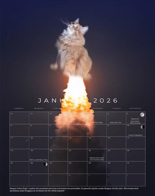 космический кошачий календарь