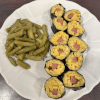 роллы с макаронами и сосисками